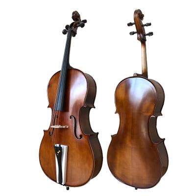 China Straight Grain Solid Fir with Hand Polish High Quality Handcraft Ebony Peg Antique 4/4 3/4 1/2 1/4 1/8 1/10 1/16 Student Solid Cello (CS301E) for sale