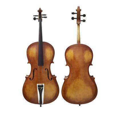 China Hot Sale Dark Brown Matte Handmade Ebony Laminated Cello 1/10 (CPH101E) Linden Plywood With Hand Polished Craft for sale