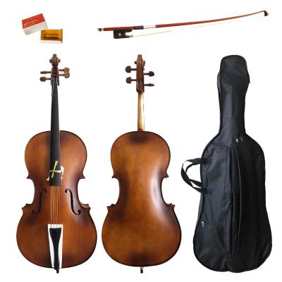 China Fir Solid Spruce Solid Top Maple Back Solid Cello with Bow Bag and Rosin (CS102B) for sale