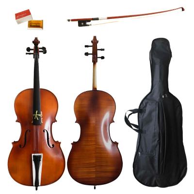 China Flawless Solid Strings Musical Instruments Flame Painted Solid Cello (CHF101E) for sale