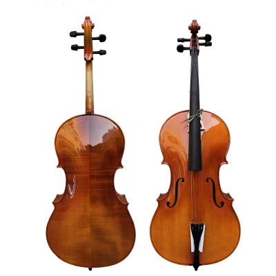 China Flawless Solid Natural Red-Brown Flame Maple High Grade Solid Cello (CNF101E) for sale