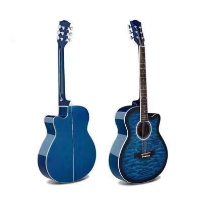 China Linden Plywood Hot Sale 40 Inch Colorful Acoustic Guitar with Flame Maple (AFG40C-11) for sale