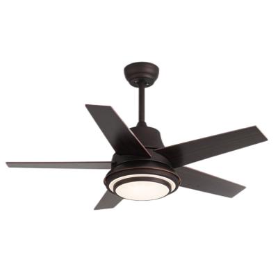 China With 52 Inch Lightweight Bronze Ceiling Fan With 22w Led Light 5 Blades Three Speed ​​Control for sale