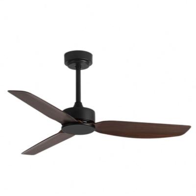 China Decorative Remote Control In Stock Ready To Ship Ceiling Fan Black Wood Blade Modern Luxury Remote Control Ceiling Fan Wholesale for sale