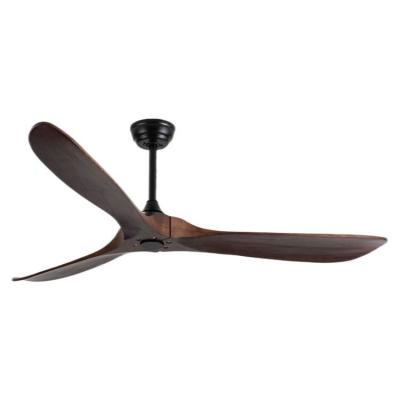 China Wooden Ceiling Fan Contemporary 3 Blades Ceiling Mount Decor Natural Flush Modern Outdoor Decorative Remote Control Fan for sale