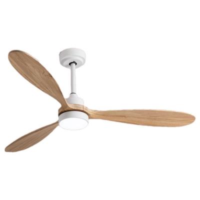 China With 52 Inch Home Appliance Light Fans For Cooling 3 Blade Solid Wood Decorative Led Ceiling Fan With Light for sale