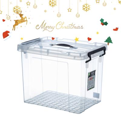 China Promotion Viable Transparent Home Kitchen Christmas Large Square Plastic Storage Box for sale