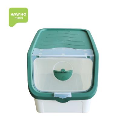 China Sustainable Durable Moisture Proof Plastic Rice Container Box With Measuring Cup for sale