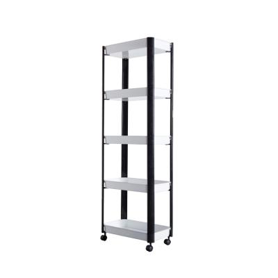 China New Design Sustainable High Quality Corner Rack 5 Tier Storage Plastic Rack Shelf For Kitchens for sale