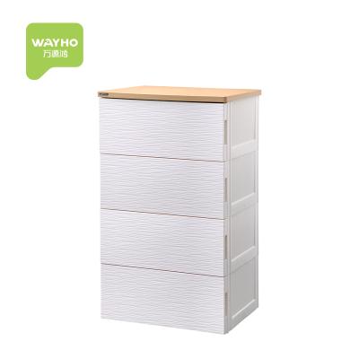 China Sustainable Furniture Storage Cabinet White Quilt Plastic Wood Top for sale