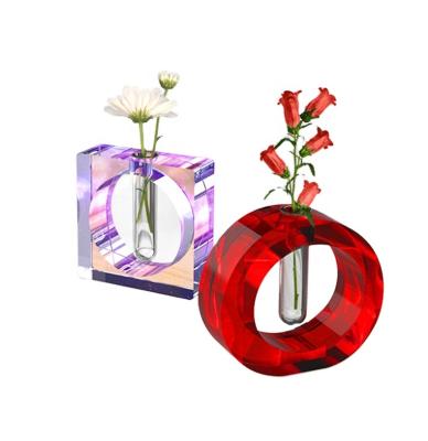 China Europe New Design DIY Crystal Decorative Stylish Square Round Rectangle Hollow Out Vase Silicone Epoxy Craft Mold For Flower for sale