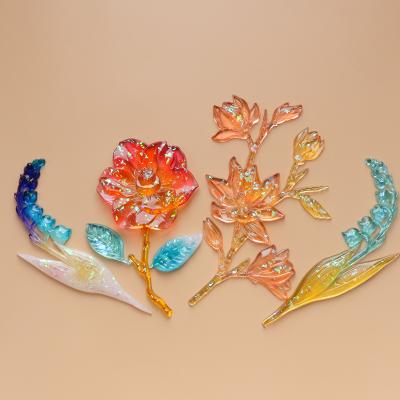 China Europe Winter Candy Convallaria Majalis Peony Epoxy Silicone Resin Decorative Mold DIY Crystal Dripping Flower Yu Lan for sale