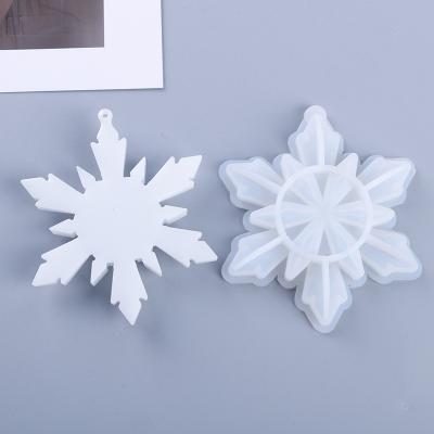 China New Avrrial Necklace Resin Silicone Pendant Mold DIY Crystal Dripping Transparent Home Decoration Europe Snowflake for sale