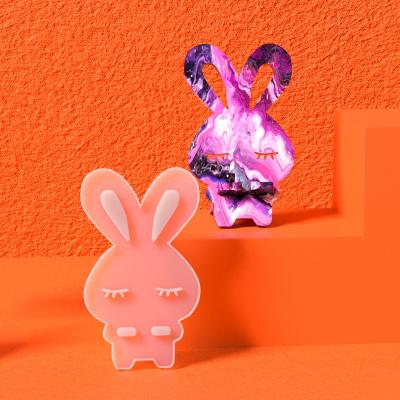 China Europe Girl Mobile Phone Holder Stand Silicone Mold DIY Crystal Dripping Portable Rabbit Hello Kitty Gog Pikachu Bear Gemini for sale