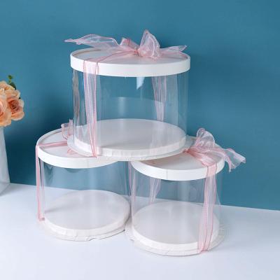 China Recycled Materials christmas presentation packaging 10x10x5 slice mousse fancy pink triangle pvc one tiered for sale