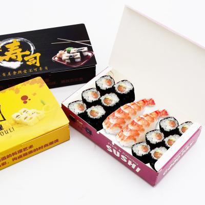 China Recycled Materials Take Away Food Wrapping Paper Sushi Box for sale