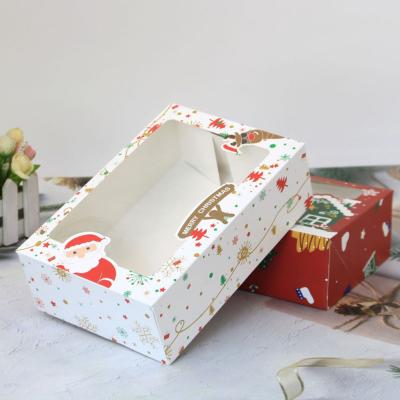 China Colorless Acrylic Plastic Wooden Recycled Materials Christmas Dessert Container Custom Packaging Boxes With Window White for sale