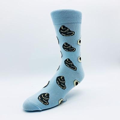 China QUICK DRY custom design unisex funny sky blue crew cotton dress socks for sale