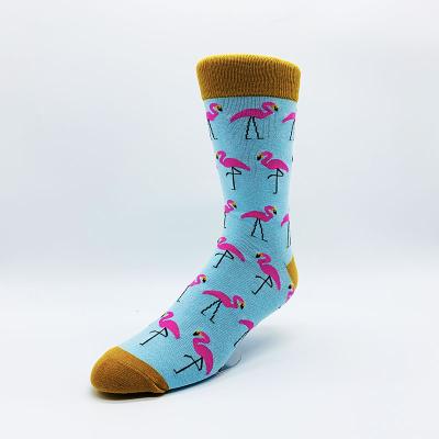 China QUICK DRY Women Custom Design Blue Combed Cotton Crew Length Animals Pattern Socks for sale