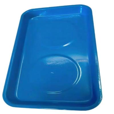 China Industrial Magnet Blue square spray magnetic double-bottom tray magnet screw parts tray car repair tool magnetic storage bowl for sale