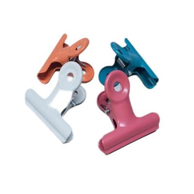 China Industrial Magnet Hot-selling fashion office stationery portable metal clip high-quality color bulldog clip clip for sale