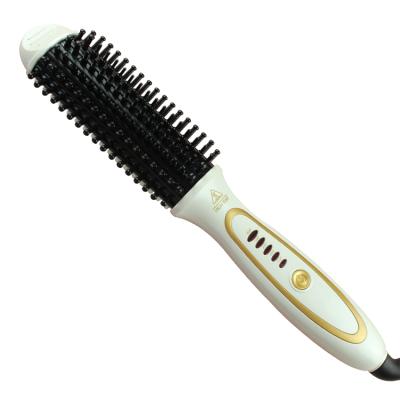 China Hot Selling Hotel Amazon LCD Electric Display Comb Straight Hair Styling 3 in 1 Beard Styling Ceramic Hair Straightener Brush for sale