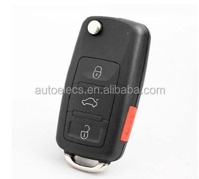 China Audi key replacement silca plastic key blanks 3+1 button flip remote key shell for audi A8 A8L for sale