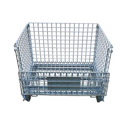 China Stackable Customize Warehouse Equipment Wire Mesh Container /storage Cage/Pallet Mesh Wire Cage for sale