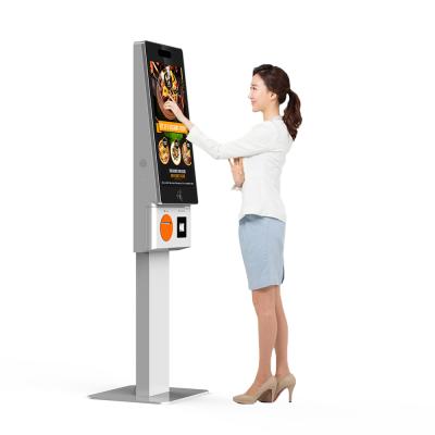 China Shopping mall fast food 32 inch touch screen touch screen order payment self food ordering service kiosk in restaurant for sale