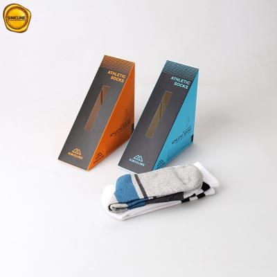 China Recyclable Nature Unique Design Sun Printed Triangle Socks Packaging Box Wholesale for sale