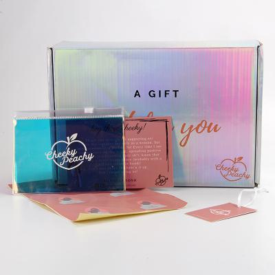 China Recyclable Custom Pantone Colored Pink Courier Ship Signage Corrugated Paper Cosmetic Packaging Box With Stickers for sale