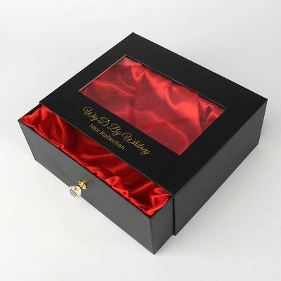 China Wholesale Handmade Custom Hair Boxes Bundles Black Wig Packaging Packaging For Hair Extension Packaging for sale