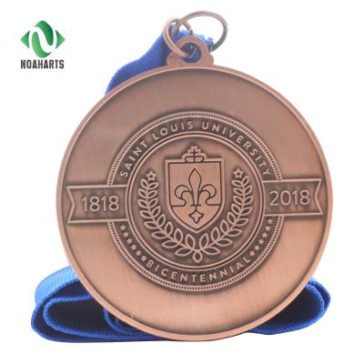 China Custom KC Running Company Zinc Alloy Sport Medal in Shiny Copper Plating for sale