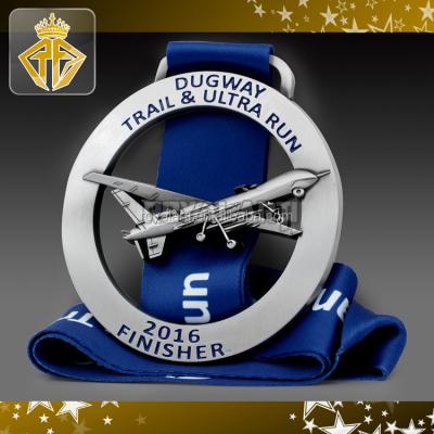 China Custom Europe 3D Plane Finisher Medal in Antique Finish for sale