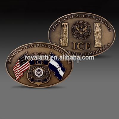 China Custom Flags Ruler of Europe Dual Challenge Coin with Copper Plating for sale