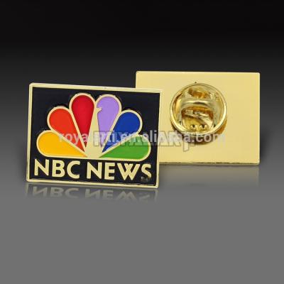 China Europe NBC News lapel pins in soft enamel for sale