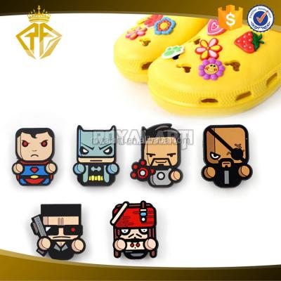 China Shoe Buckle Customized Cartoon Soft PVC Button Shoe Charm for sale