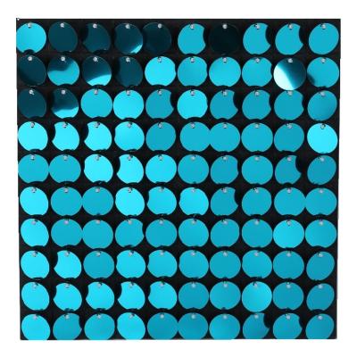 China Custom Lake Shimmer Blue Sequin Wall Panels Waterproof / Eco-friendly To Wedding /birthday Party Backdrop for sale