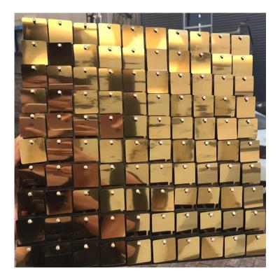 China Waterproof / China most popular eco-friendly colorful gloden to shimmer sequin panels for wedding decoration for sale