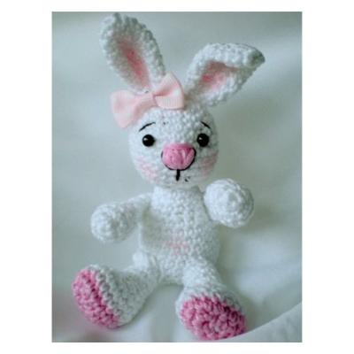 China Custom Cute Soft Plush Stuffed Handmade Knitted Rabbit Doll Amigurumi Toys For Children Sleep Gifts for sale