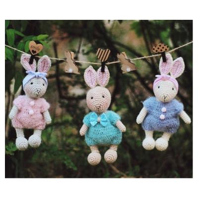 China 2021 Hot Selling Plush Custom Hand Crochet /knit Baby Gifts Amigurumi Easter Bunny Toys for sale