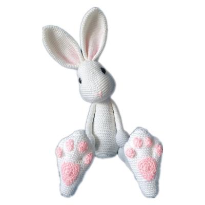 China 2021 Hot Sale Custom Plush Hand Crochet Rabbit /knit Easter Amigurumi Rabbit Soft Sound Doll Toys for sale