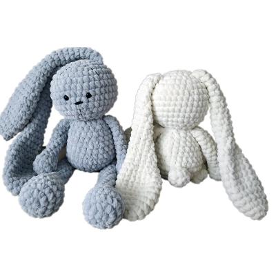 China Custom plush hand crochet /knit Easter Amigurumi rabbit stuffed doll toys for baby gifts for sale