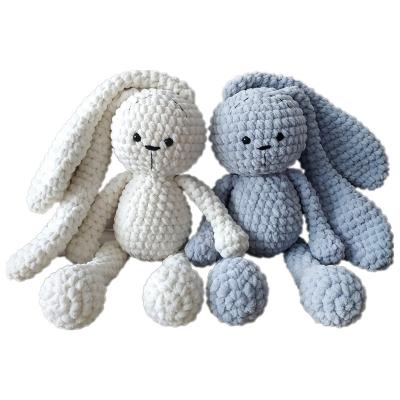 China Custom Handmade Plush Crochet Easter Amigurumi Bunny with Sound Long Ear Doll Toys for sale