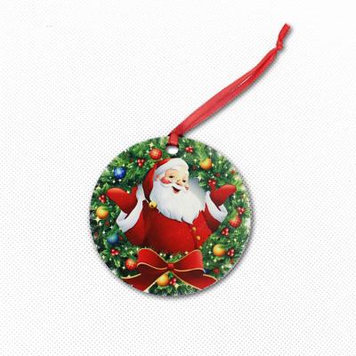 China Eco-friendly Decoration Supplies Christmas Round 70mm Cute Christmas Decor Other Christmas Decoration Thermal Transfer Blank Ornaments for sale