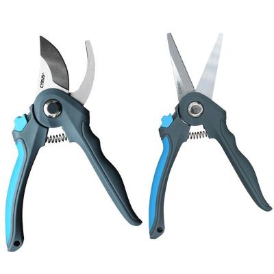 China Hot Selling High Quality Small Anti-skid Handle Bypass Branch Pruners Tree Garden Shears with Scissors Floral Garden Tools for sale