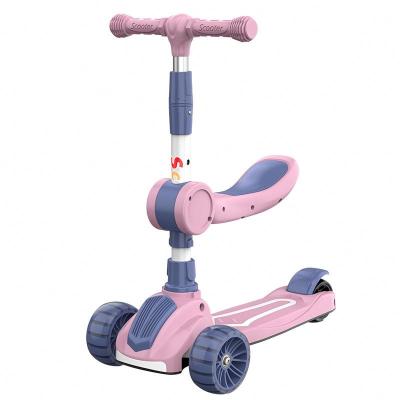 China Istaride PU Aluminum Scooter Foldable 3 Wheels Kids Portable Scooter with Snap Seat Kids Kick Scooter for sale