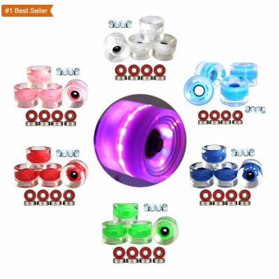 China Adult Istaride Luminous Skateboard Rolls Longboard Wheels 78A Light Up Glow At Night Replacement Flash PU Wheel for sale