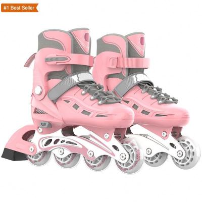 China Single Wheel Istaride Hot Selling PU Lightning Skates Adjustable Skates Children's Men's And Women's Roller Skates Integrated Roller Stripes for sale