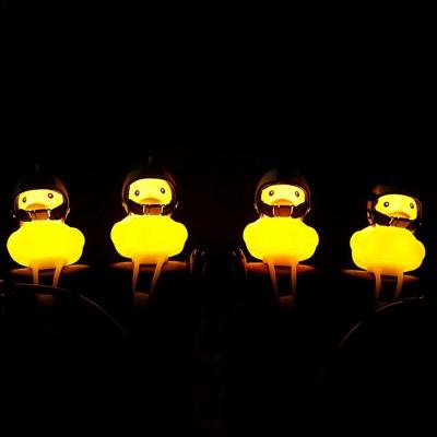 China Water Resistant Istaride Cartoon Duck Head Lamp Car Helmet Decoration Bicycle Bell Duck Head Lamp Car Decoration for sale